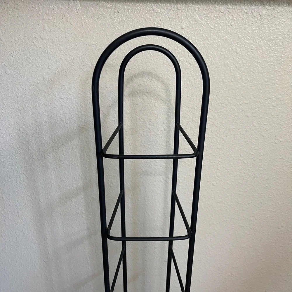 Vtg 75+ Black Wood Base CD Retro Game Storage Tower Wire Rack ps1 Nintendo